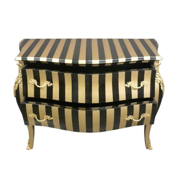 Commode rayée multicolore baroque 3 Commode baroque multicolore