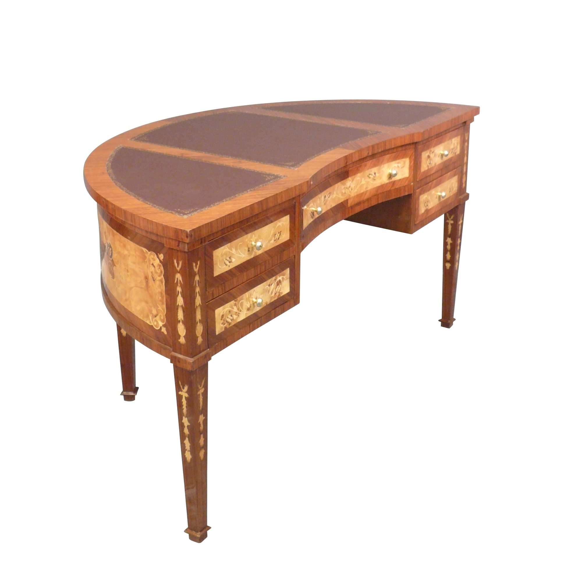 Bureau Louis XVI - Directoire - demi-rond 3 Bureau style Louis XVI demi lune