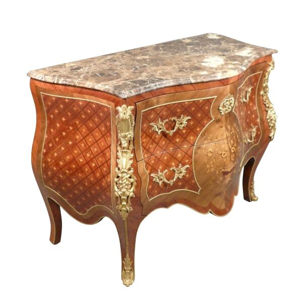 Commode Louis XV en loupe de noyer 6 Commodes Louis 15 en loupe de noyer