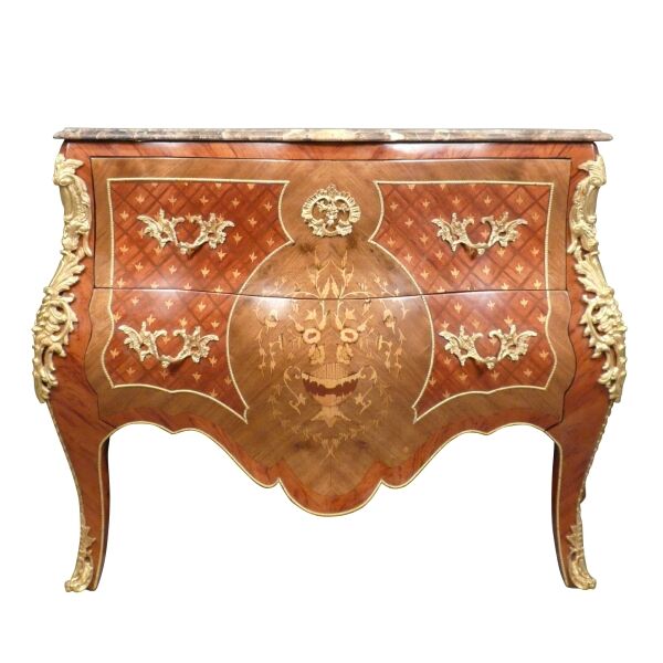 Commode Louis XV en loupe de noyer 5 Commode Louis XV en loupe de noyer