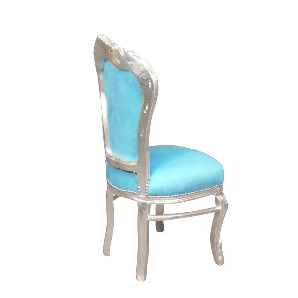 Chaise baroque bleue 3 Chaise baroque bleue - Magasin de meubles en bois pas cher