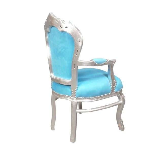 Fauteuil baroque bleu 2 Fauteuil baroque bleu - Magasin de meubles pas cher baroque -
