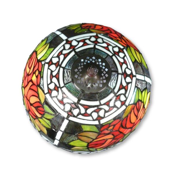 Plafonnier Tiffany avec des roses rouges 4 Plafonnier Tiffany roses - Lampes Tiffany shop