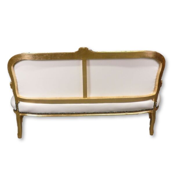 Canapé style Louis XV blanc et doré 3 Canapé Louis XV blanc et doré - Mobilier Louis XV