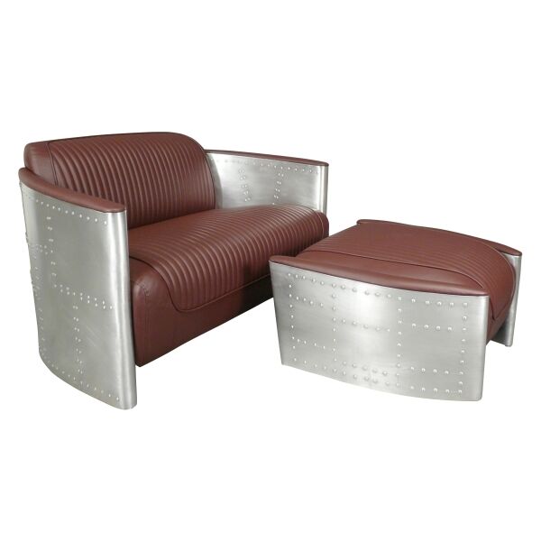 Canapé aviateur - 2 places modèle cigare 2 Canapé 2 places aviateur - Modèle cigare