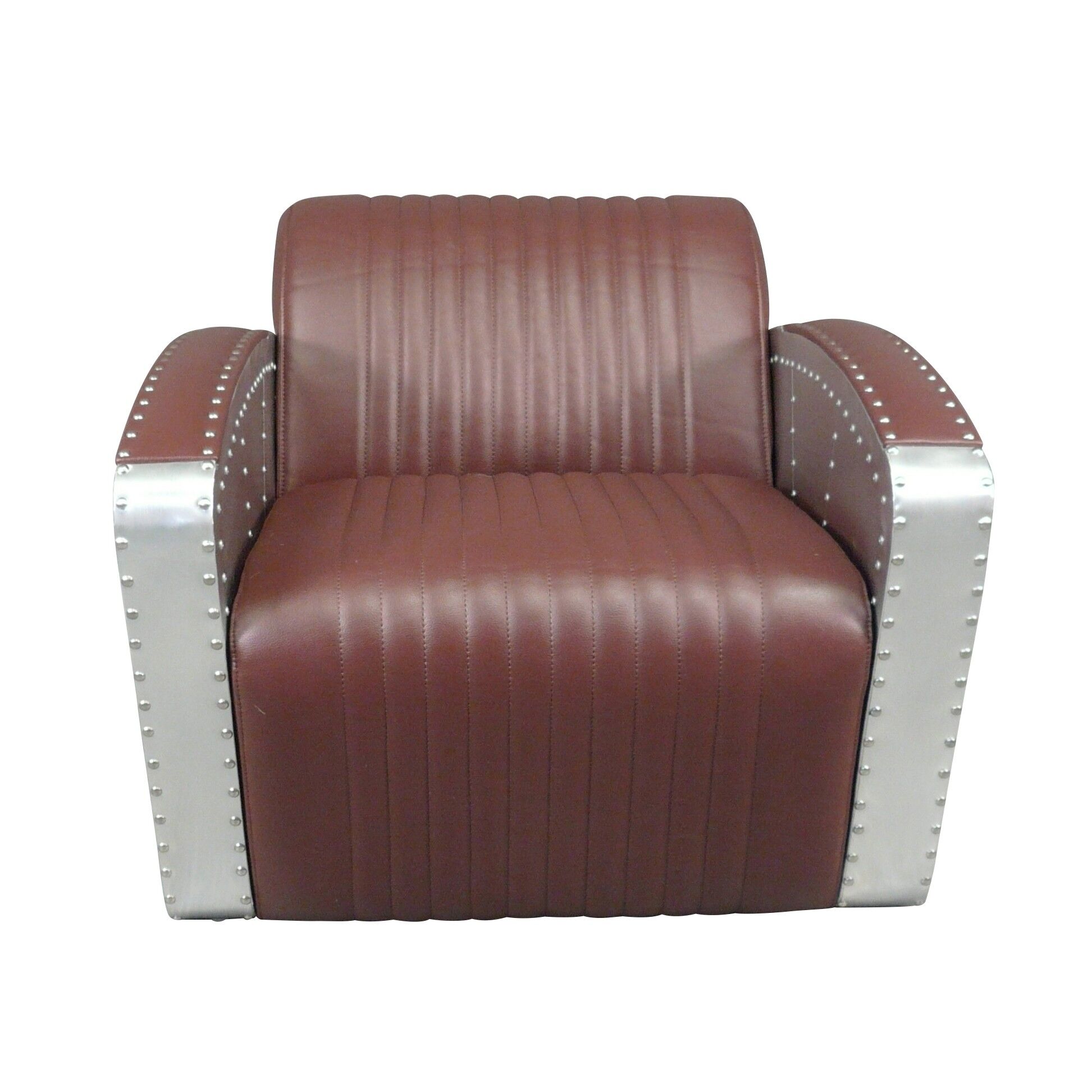 Fauteuil aviateur en aluminium riveté