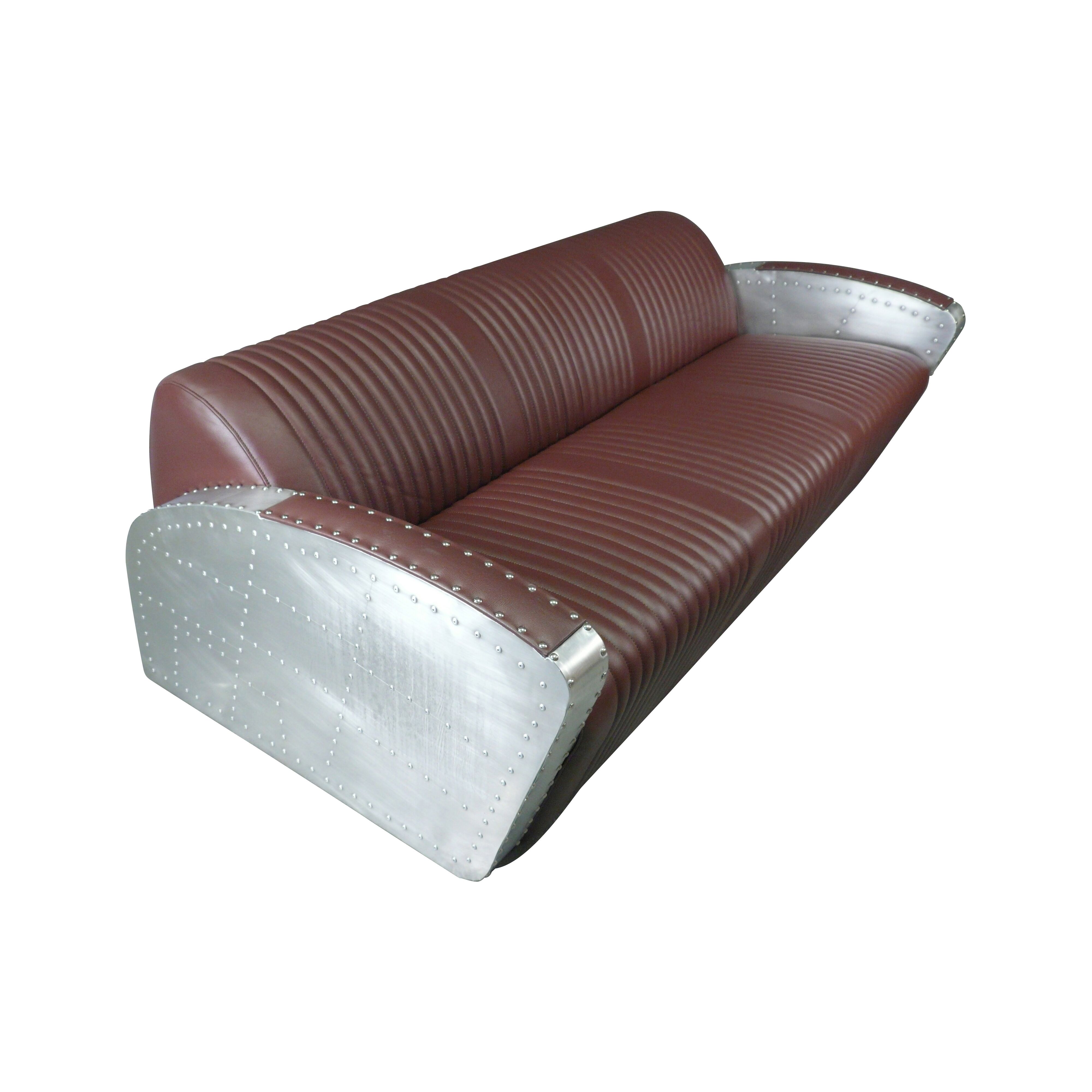 Canapé club aviateur 3 places 3 Canapé club aviateur 3 places - Meubles aviateur de salon