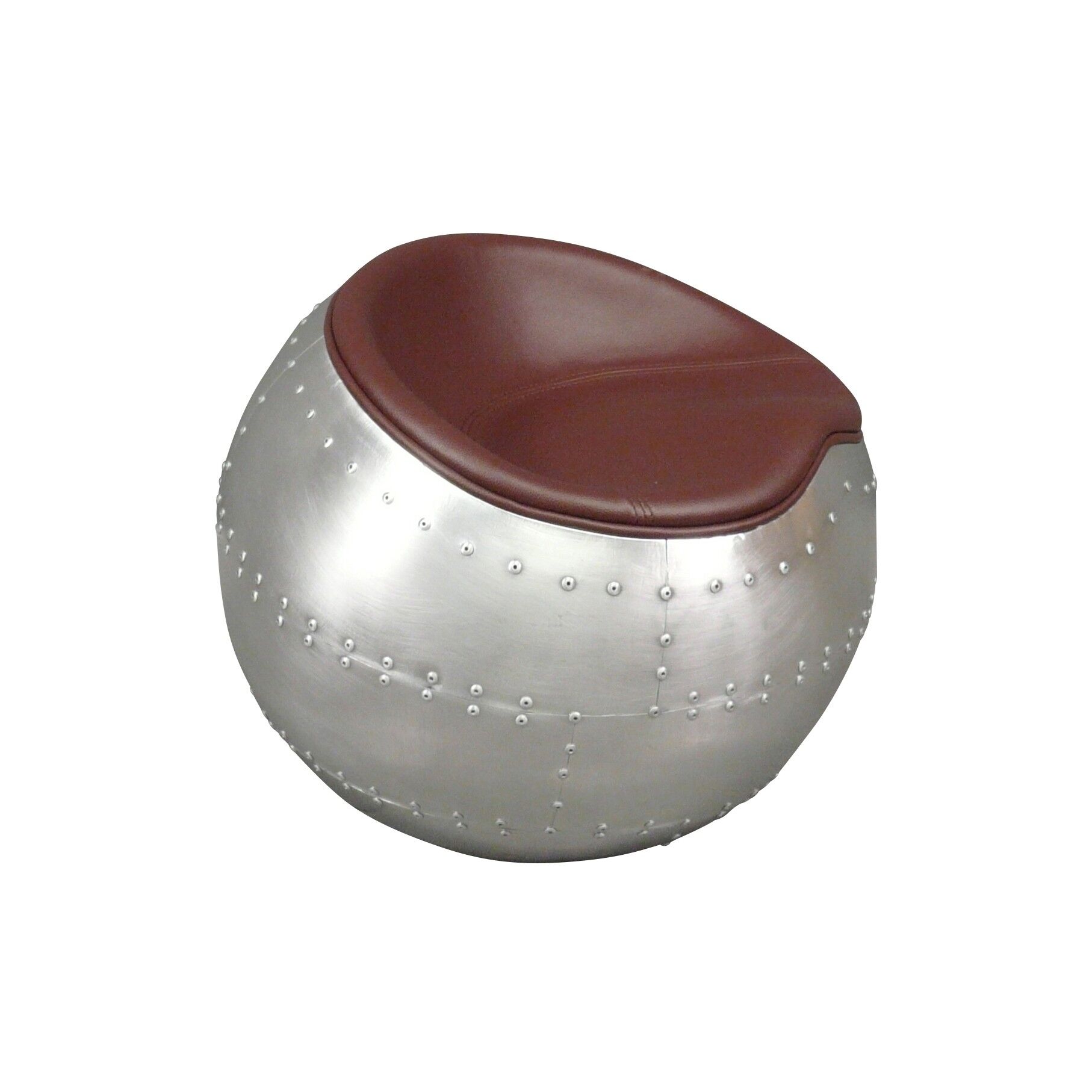 Pouf ball aviateur acajou brun - fauteuil aviateur ball