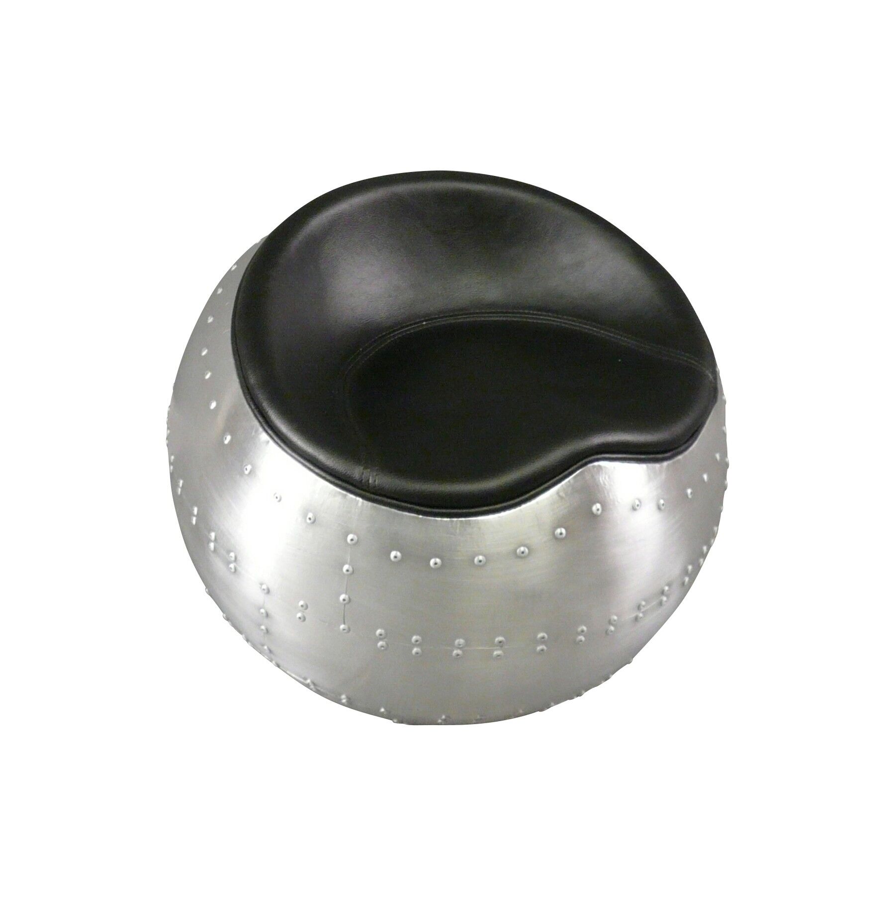 Pouf aviateur noir 3 Pouf aviateur noir - Meubles et Fauteuil style aviateur noir