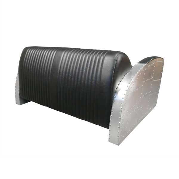 Canapé aviateur noir 2 places 3 Canapés aviateur noir 2 places - Meuble aviateur