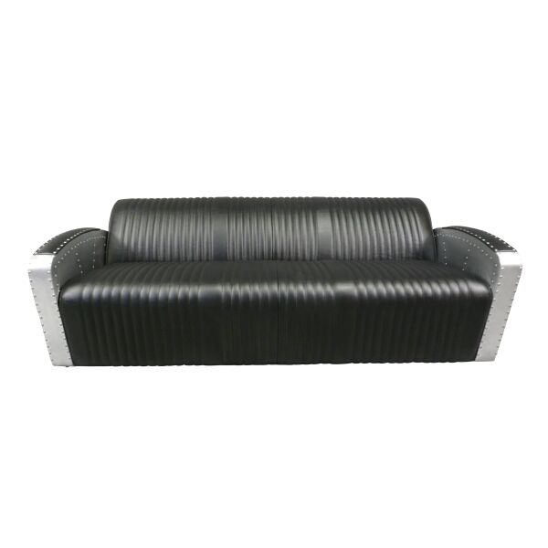 Canapé aviateur noir 3 places