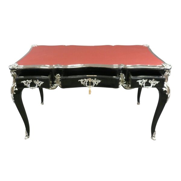 Bureau baroque noir sous main rouge 5 Bureau baroque pas cher