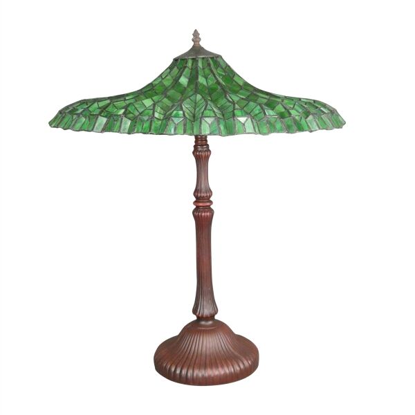 Lampe Tiffany Lotus verte 3 Lampe Tiffany Lotus verte - luminaires Tiffany