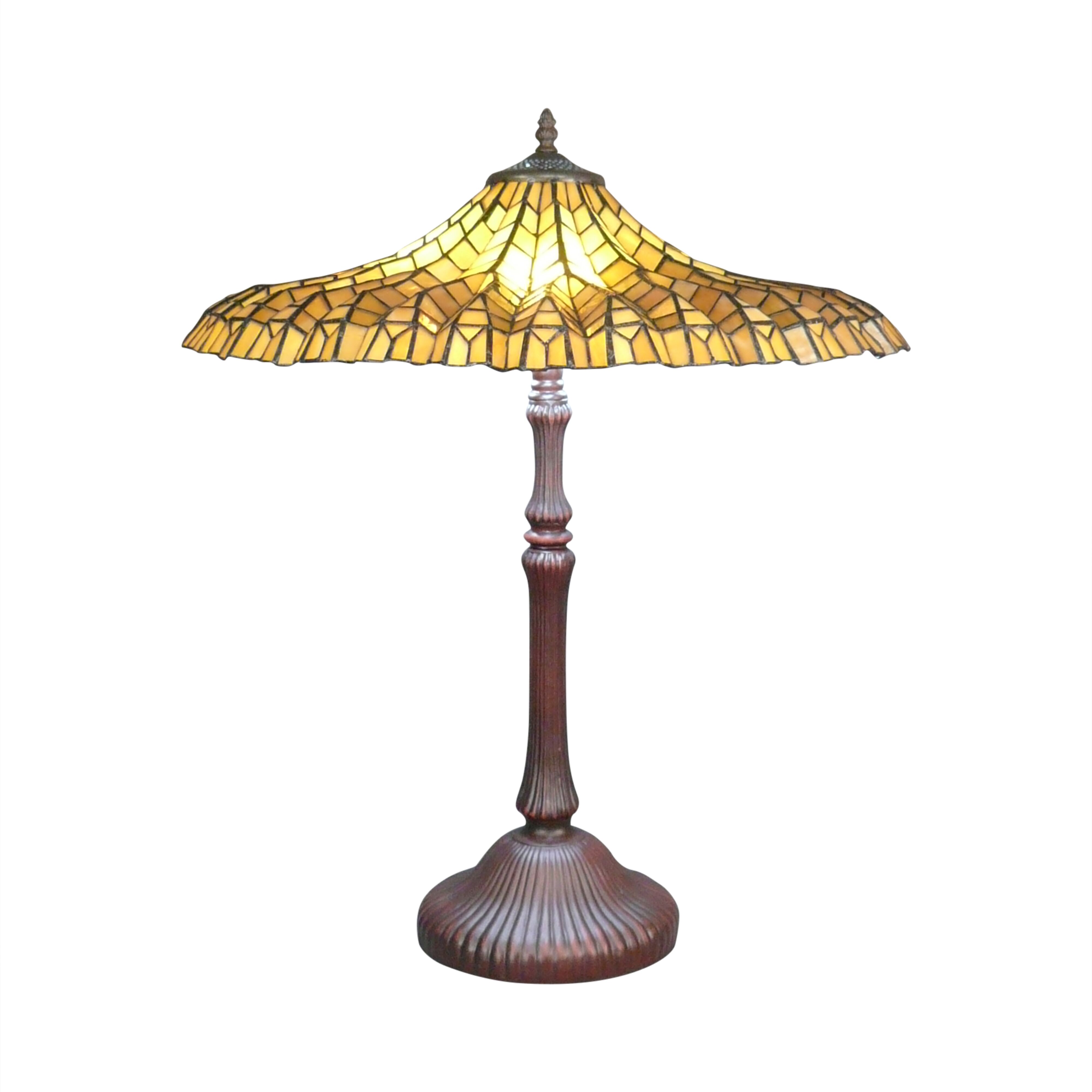 Lampe Tiffany Lotus jaune - Lampes Tiffany