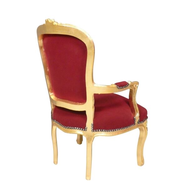 Fauteuil Louis XV bordeaux 3 Fauteuil Louis XV bordeaux - Meubles Louis XV de salon