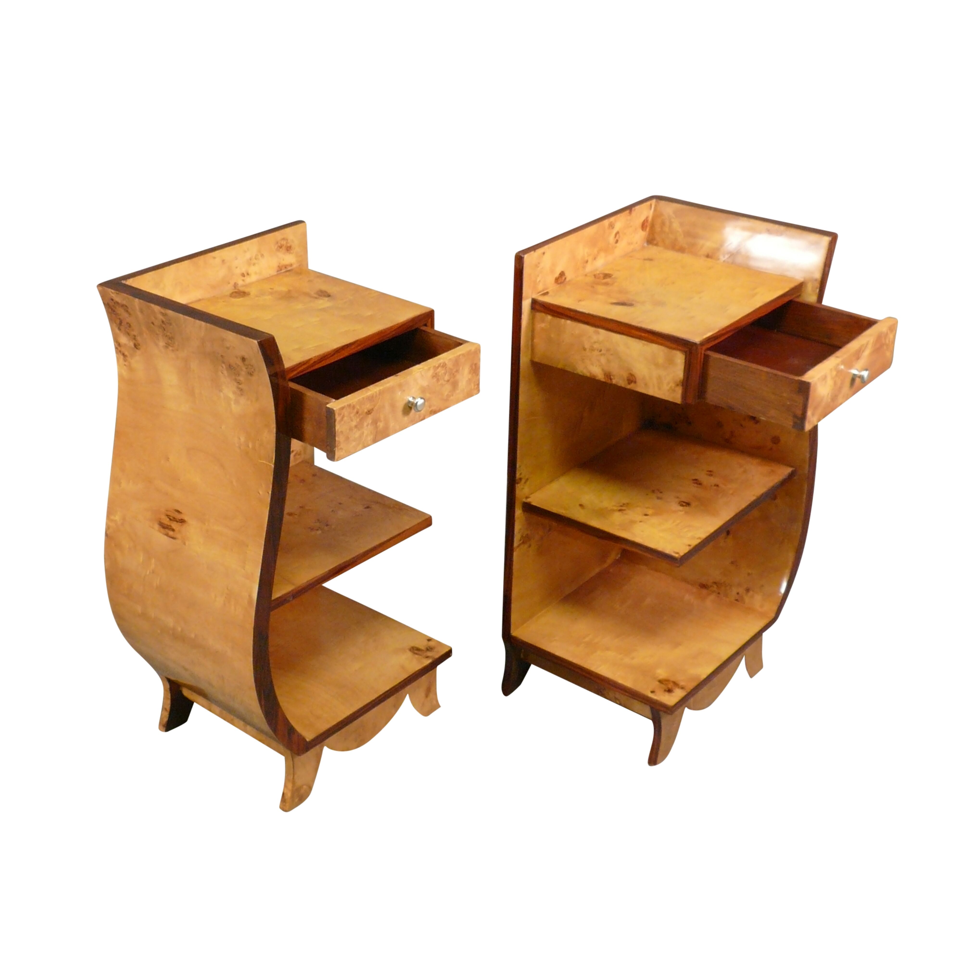 Paire de chevets art déco en loupe d'orme et palissandre 3 Paire de chevets art deco en loupe d'orme et palissandre