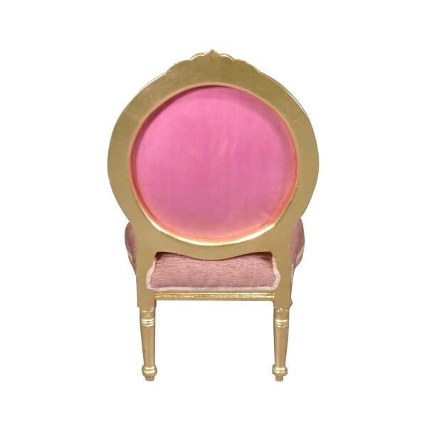 Fauteuil médaillon Louis XVI Royal rose 5 Fauteuil Louis XVI luxe Royal rose