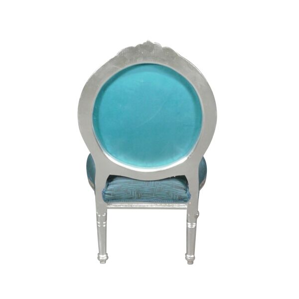 Fauteuil médaillon Louis XVI Royal bleu 6 Fauteuils Louis XVI Royal bleu