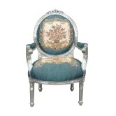 Canapé en cuir capitonné Louis XV, canapé en cuir baroque