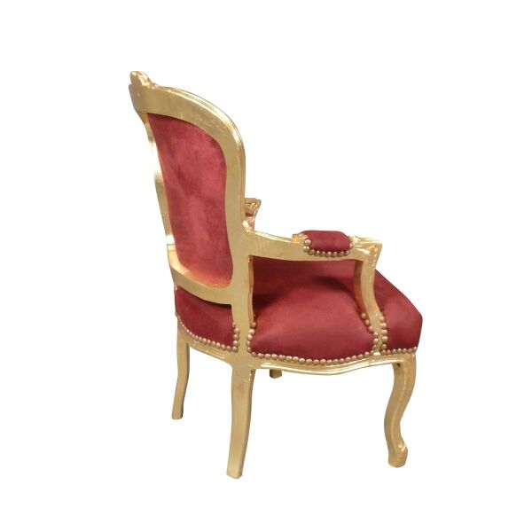 Fauteuil Louis XV baroque rouge et or 6 Fauteuil Louis XV baroque rouge et or