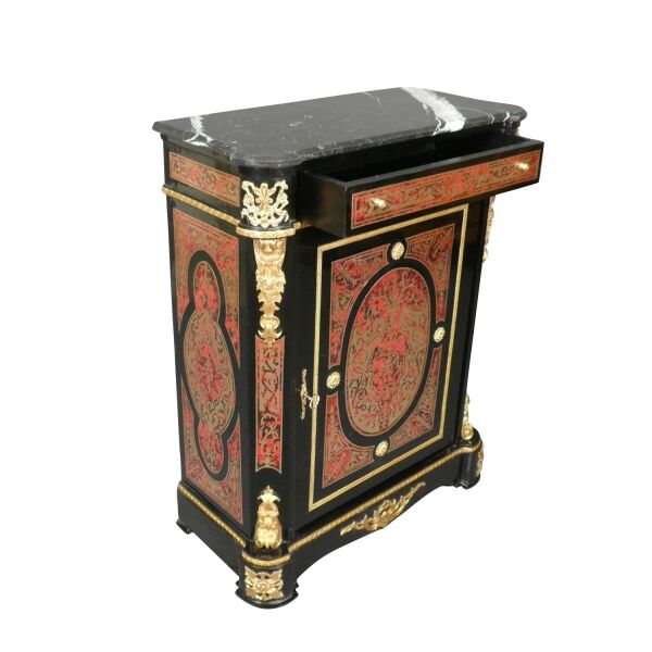 Buffet Empire boulle dessus marbre 8 Buffet Empire Boulle - Meubles de style Napoléon 3 -