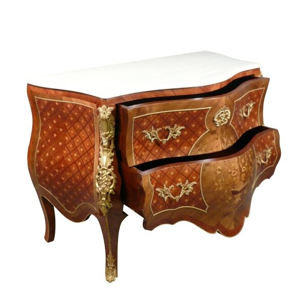Commode Louis XV en loupe de noyer 4 Commode Louis XV en loupe de noyer
