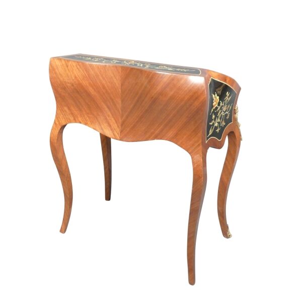 Bureau de pente Louis XV peinture fleurie 3 Bureau de pente Louis XV peinture fleurie - Meuble style ancien