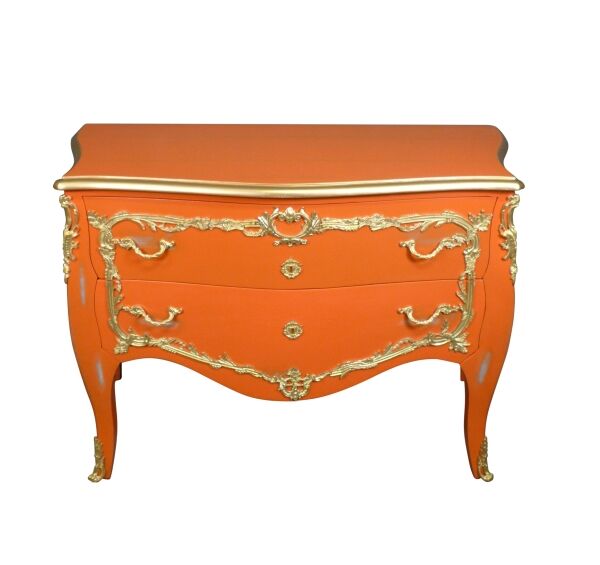Grande commode baroque orange 5 Grande commode baroque orange moderne