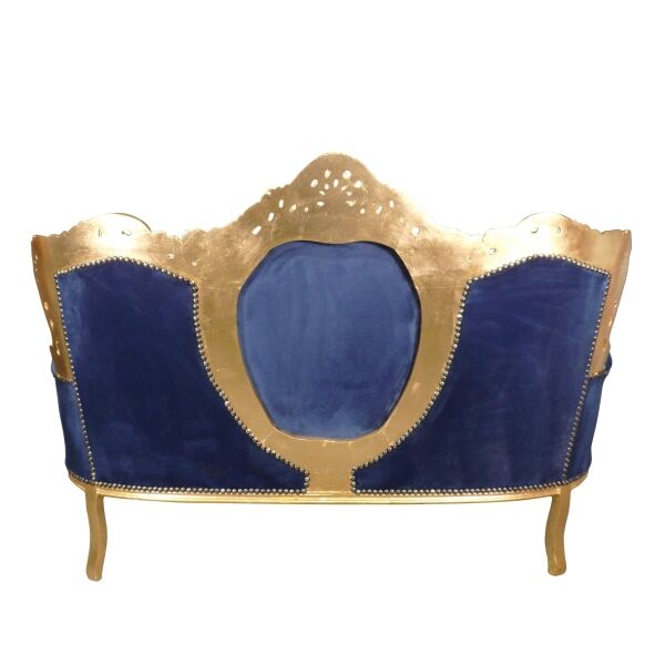 Canapé baroque en velours bleu 3 Canapé baroque royal en velours bleu