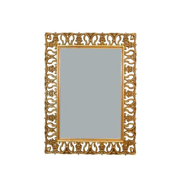 Miroir baroque en bois doré ajouré - H: 120 cm 3 Miroir baroque en bois doré ajouré