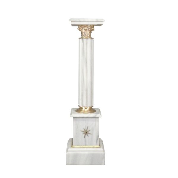 Colonne en marbre blanc 2 Colonne en marbre blanc - Meubles de style