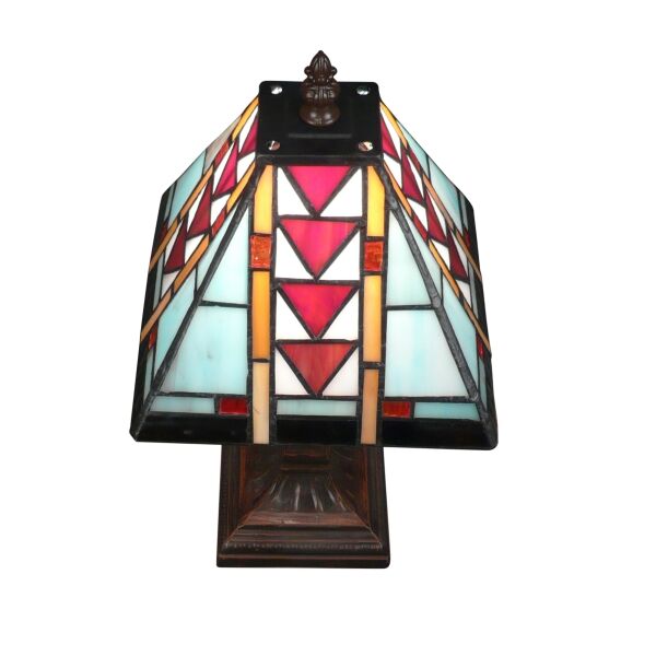 Lampe Tiffany Mission bleue 4 Lampe Tiffany Mission bleue, lampe style Tiffany, lampe Tiffany art déco, véritable vitrail, origine 1930, Clara Driscoll