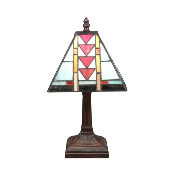 Lampe Tiffany Mission bleue 5 Lampe Tiffany Mission bleue, lampe style Tiffany, lampe Tiffany art déco, véritable vitrail