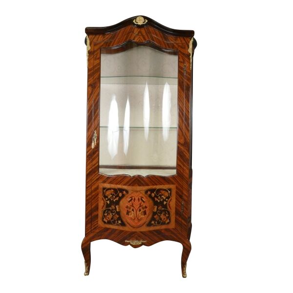 Vitrine Louis XV en marqueterie 2 Vitrine style Louis XV en marqueterie - meuble louis 15