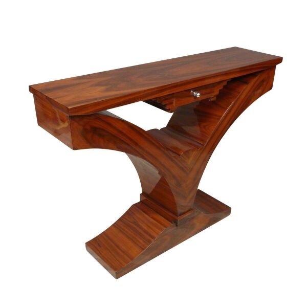 Console art déco en palissandre 4 Console en bois exotique