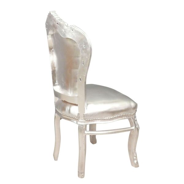 Chaise baroque argentée 2 Chaise baroque argentée - Meuble baroque moderne