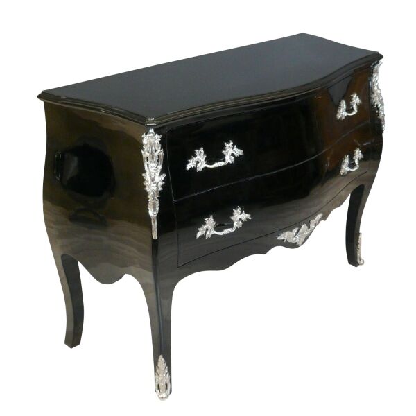 Commode baroque noire 2 Commode baroque noire style Louis XV - Meubles baroque