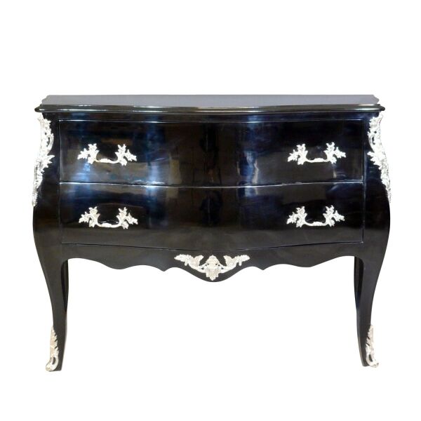 Commode baroque noire style Louis XV - Meuble baroque