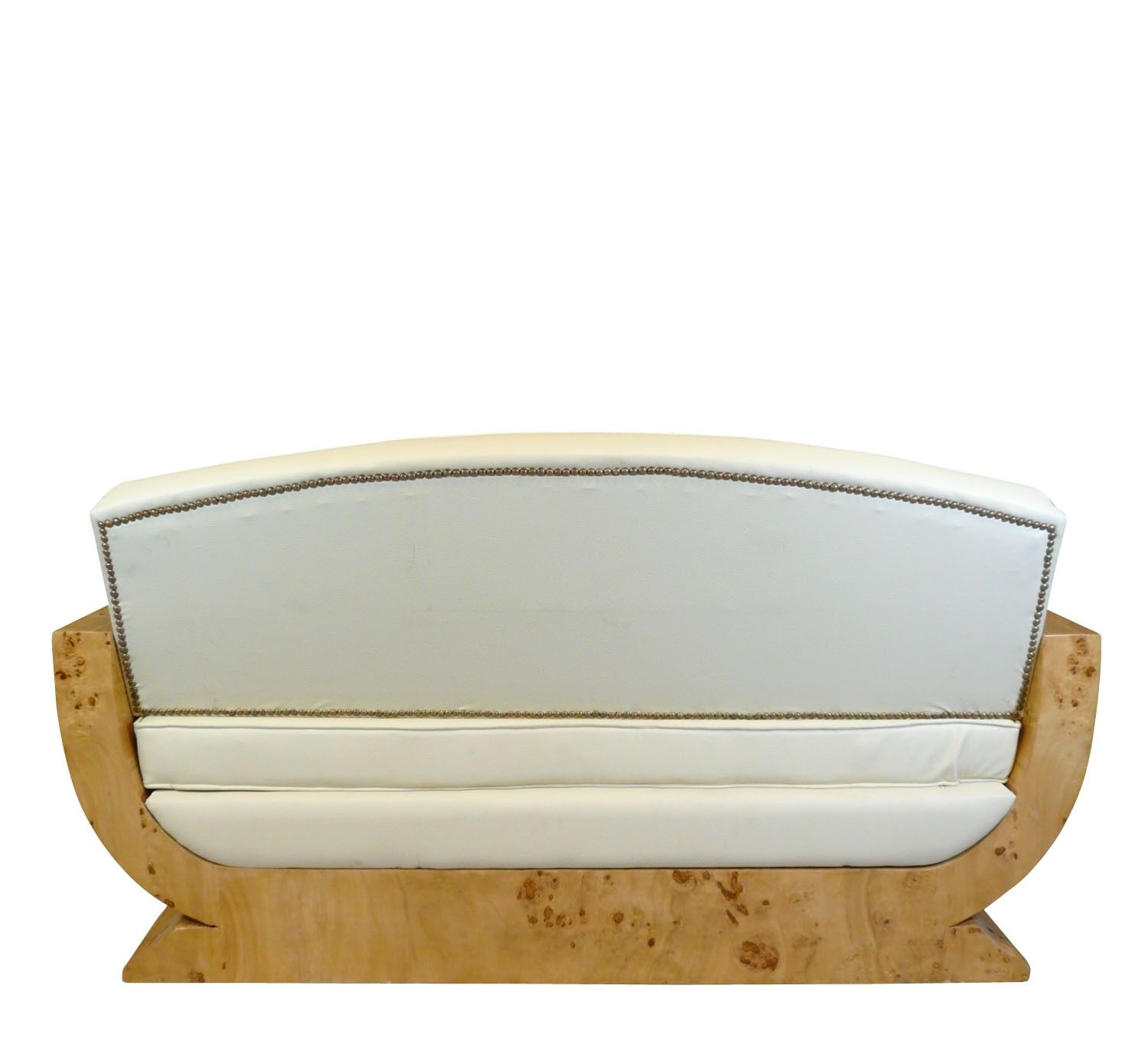 Canapé art déco en loupe d'orme 2 Canapé art déco en bois précieux