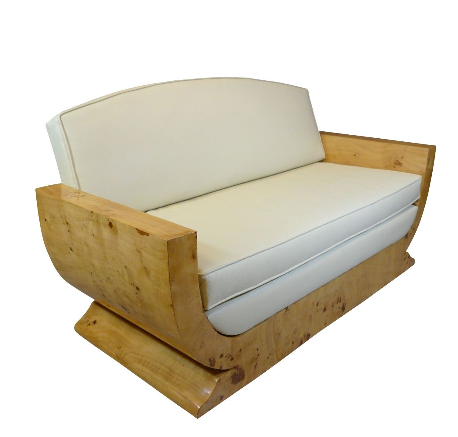 Canapé art déco en loupe d'orme 3 Canapé art déco style 1920 - 1930