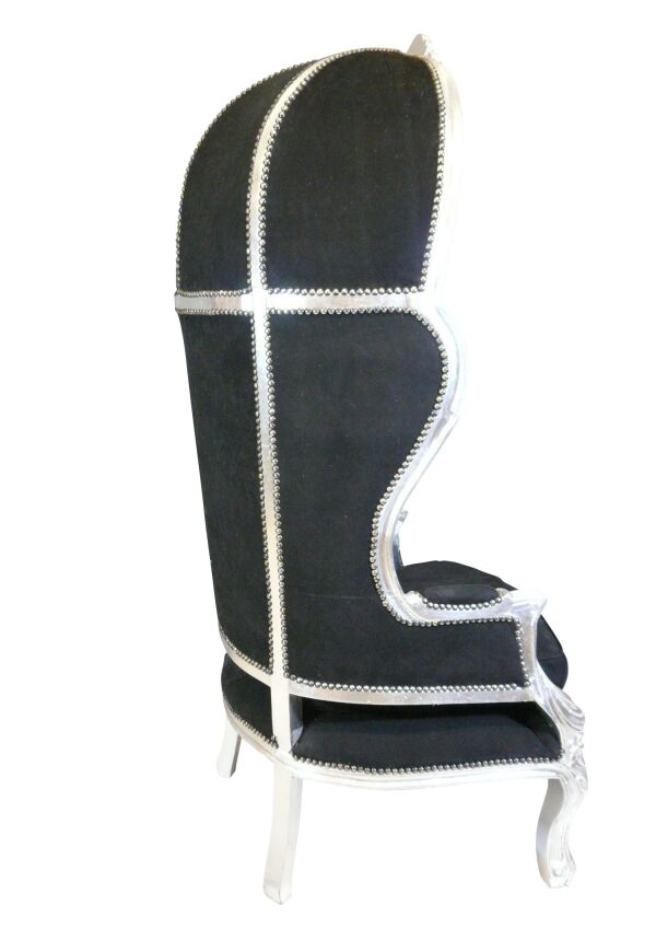 Fauteuil baroque carrosse noir 2 Fauteuil baroque carrosse noir - Ameublement baroque