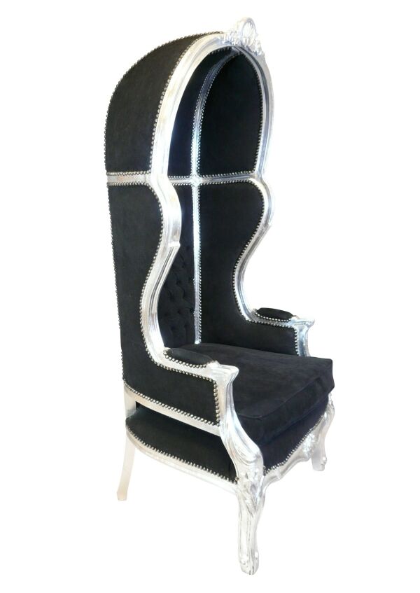 Fauteuil baroque carrosse noir 3 Fauteuil baroque carrosse noir - Meuble baroque à vendre -