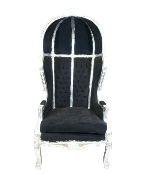 Fauteuil baroque carrosse noir - Ameublement baroque à vendre