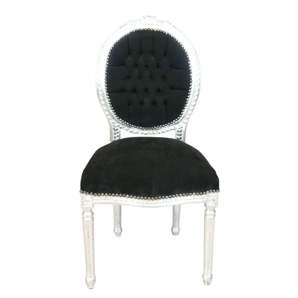 Chaise Louis XVI noire style baroque
