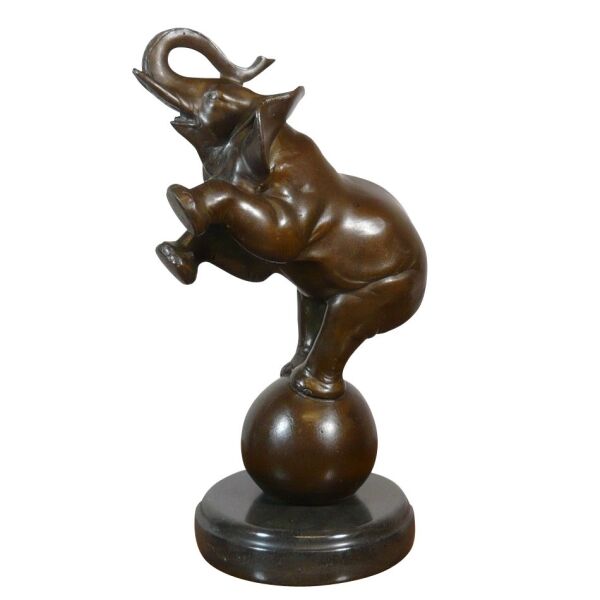 Bronzeskulptur - Elefanten på bolden - Bronzeelefant