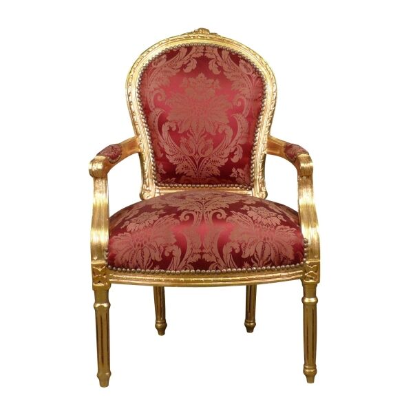 Röd Louis XVI fåtölj barockstil - Louis XVI fåtölj - Fåtölj